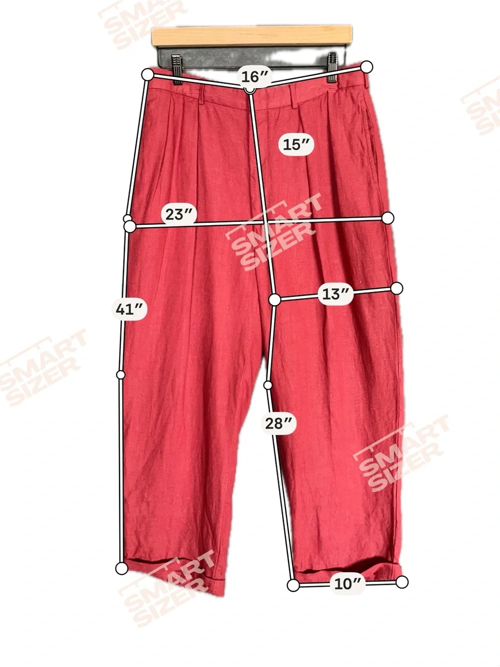Polo by Ralph Lauren vintage made in USA red linen pants trousers chinos cuffed